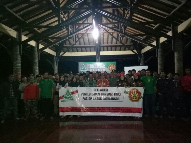 Gerakan Pemuda Ansor dan Muspika Jatinangor Deklarasikan Pemilu Damai dan Anti Hoax