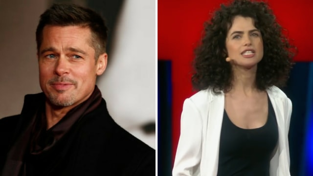 Brad Pitt dan Neri Oxman (Foto: AFP/TED)