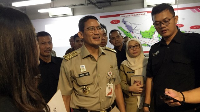 Sandiaga Uno di Living Lab Smart City. (Foto: Moh Fajri/kumparan)
