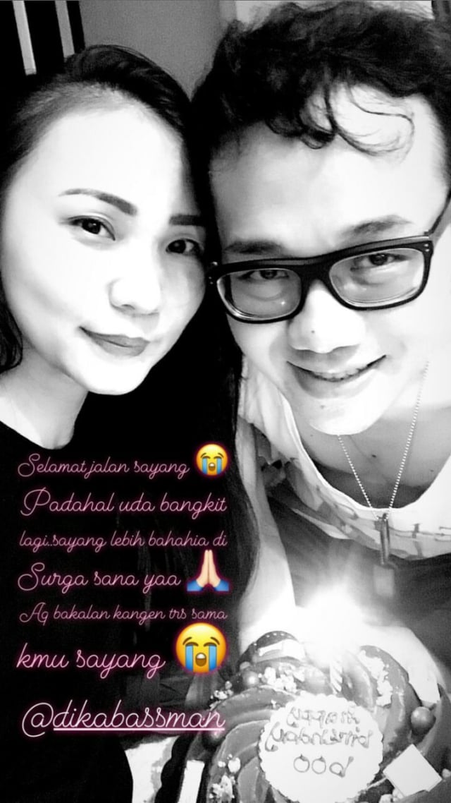 Ungkapan duka pacar Dika 'Kerispath'. (Foto: Instagram story @nickysantoso )