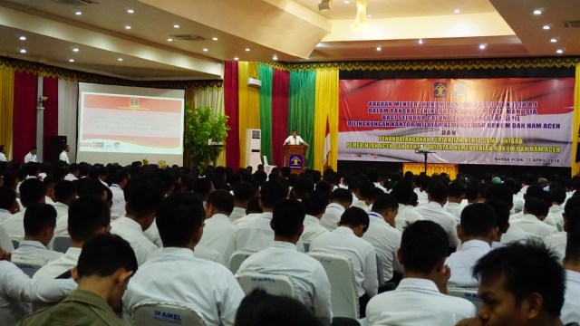 Yasonna Laoly kunjungan kerja ke Aceh. (Foto: Zuhri Noviandi/kumparan)