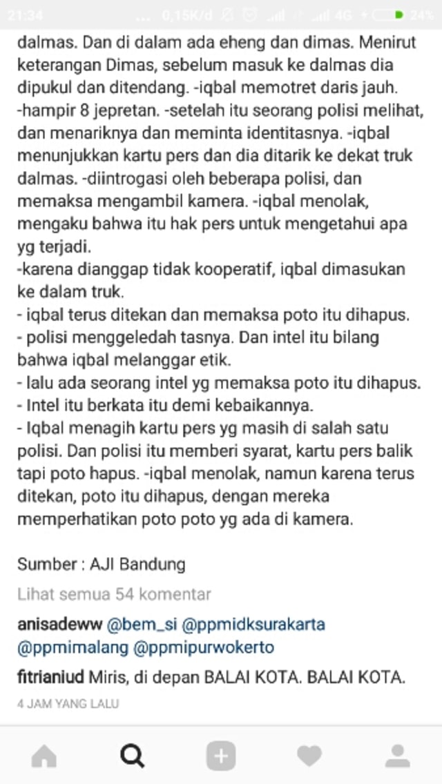 Abadikan Bentrok Warga dan Polisi, Wartawan LPM Suaka Diintimidasi (3)