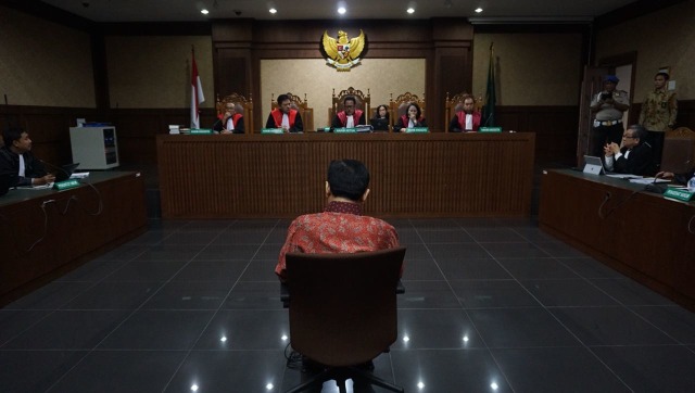 Sidang pledoi Setya Novanto (Foto: Fanny Kusumawardhani/kumparan)