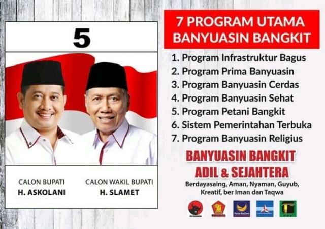 Indexpolitica : Pilkada Banyuasin Hanya 2 Paslon Yang Berani Paparkan Program Di Sepanduk KPU (1)