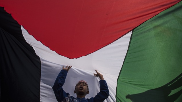 Aksi bela Palestina (Foto: ANTARA FOTO/M Agung Rajasa)
