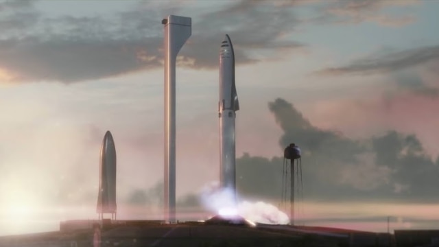 Big Falcon Rocket. (Foto: @OrbitalOnramp via Twitter)