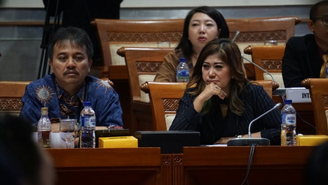 Roy Suryo dan Meutya Hafid. (Foto: Iqbal Firdaus/kumparan)