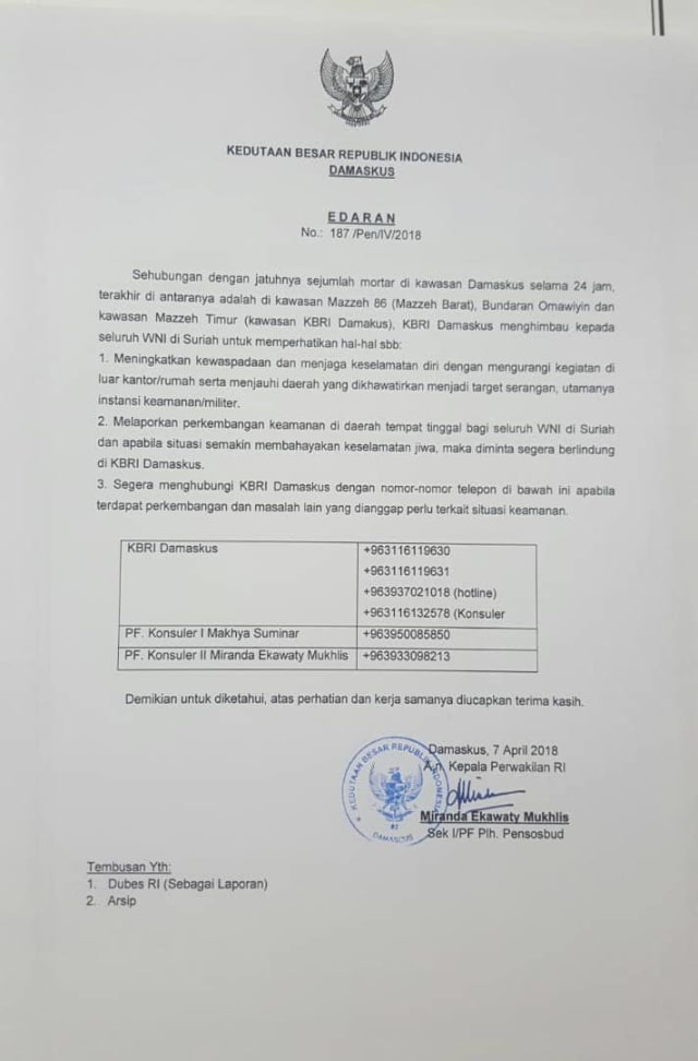 Komitmen Perlindungan WNI di Suriah (1)
