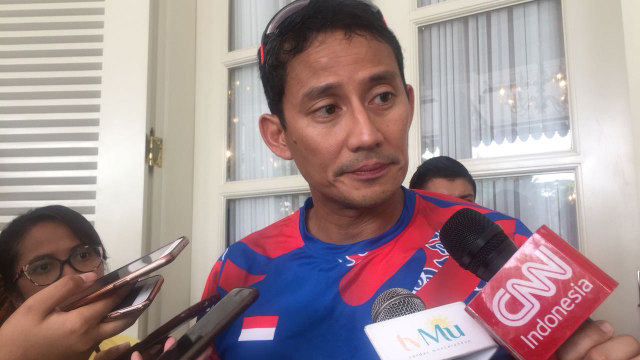 Sandiaga di Balai Kota (Foto: Mirsan/kumparan)