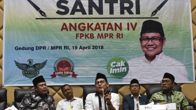 Muhaimin Iskandar di acara Parlemen Santri (Foto: ANTARA FOTO/Hafidz Mubarak)