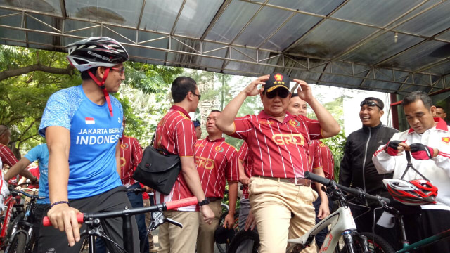 Prabowo Sohibul Sandi Sepedaan Bareng. (Foto: Kevin/kumparan)
