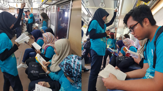 PT KCI gelar peringatan Hari Buku Dunia di kereta. (Foto: dok. PT KCI)