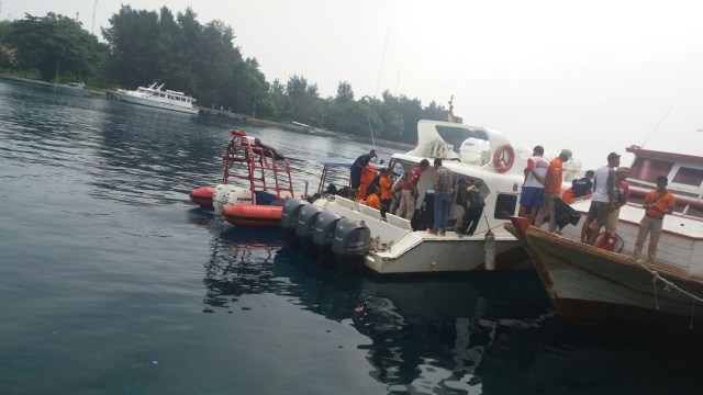 Kapal Dishub meledak di Kepulauan Seribu. (Foto: Dok. Damkar Jakarta Utara)