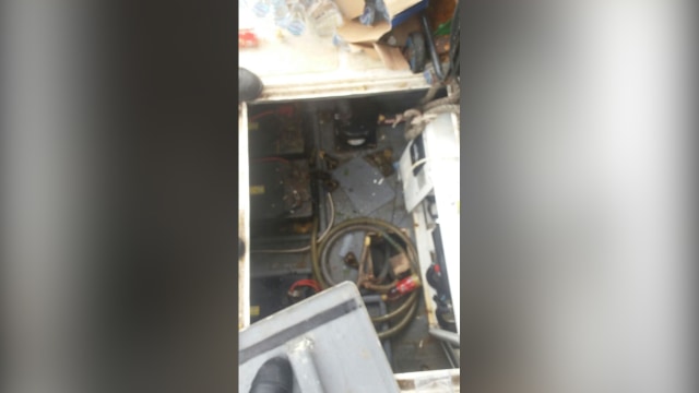 Kapal Dishub meledak di Kepulauan Seribu. (Foto: Dok. Damkar Jakarta Utara)