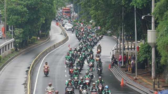Demonstrasi driver armada online. (Foto: Irfan Adi Saputra/kumparan)