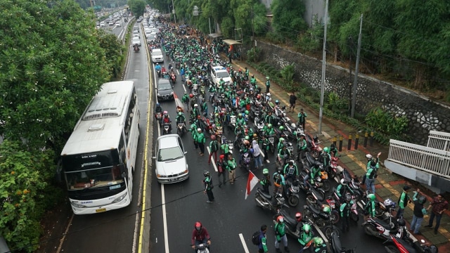 Demonstrasi driver armada online. (Foto: Irfan Adi Saputra/kumparan)