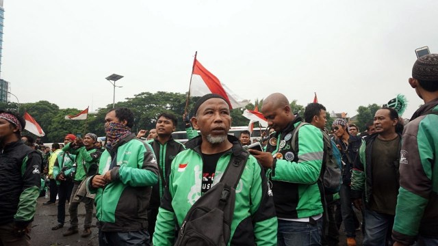 Demonstrasi driver armada online. (Foto: Irfan Adi Saputra/kumparan)