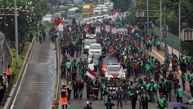 Demonstrasi driver armada online. (Foto: Irfan Adi Saputra/kumparan)
