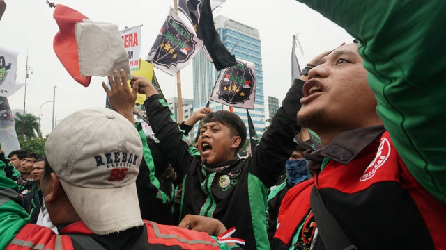 Demonstrasi driver armada online. (Foto: Irfan Adi Saputra/kumparan)