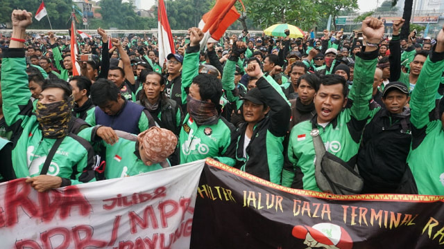 Demonstrasi driver armada online. (Foto: Irfan Adi Saputra/kumparan)