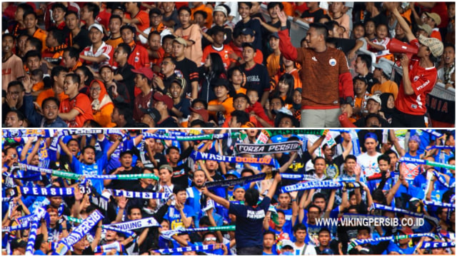 Kolase Jakmania dan Bobotoh (Foto: Fanny Kusumawadhani/kumparan & VikingPersib.com)