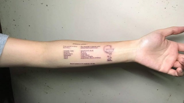 Resep obat -obatan di tato (Foto: Facebok/Sirion Ann Kasuya)