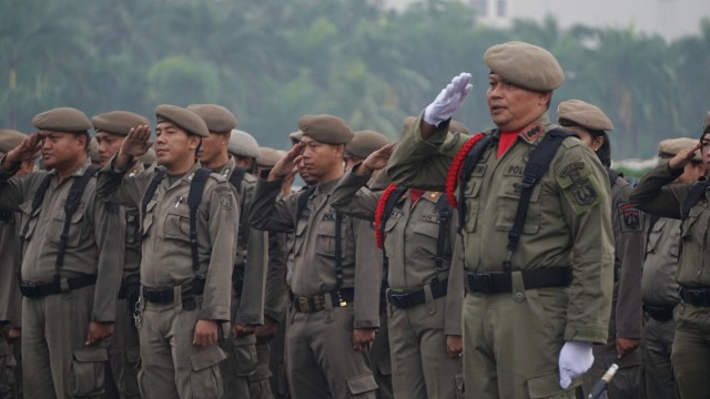 Apel HUT Satpol PP ke-68 di Silang Monas. Foto: Fanny Kusumawardhani/kumparan