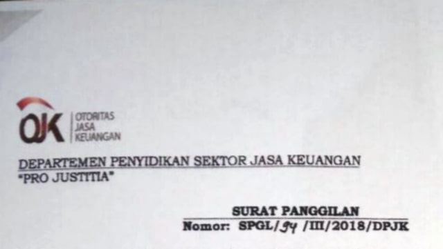 OJK Sempat Panggil Mantan Pimpinan BPRS Al Hidayah yang Diduga Praktik Investasi Bodong