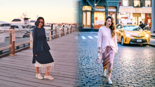 Inspirasi Padu Padan Dress & Sneakers (Foto: Instagram @esinsilia & @notjessfashion)