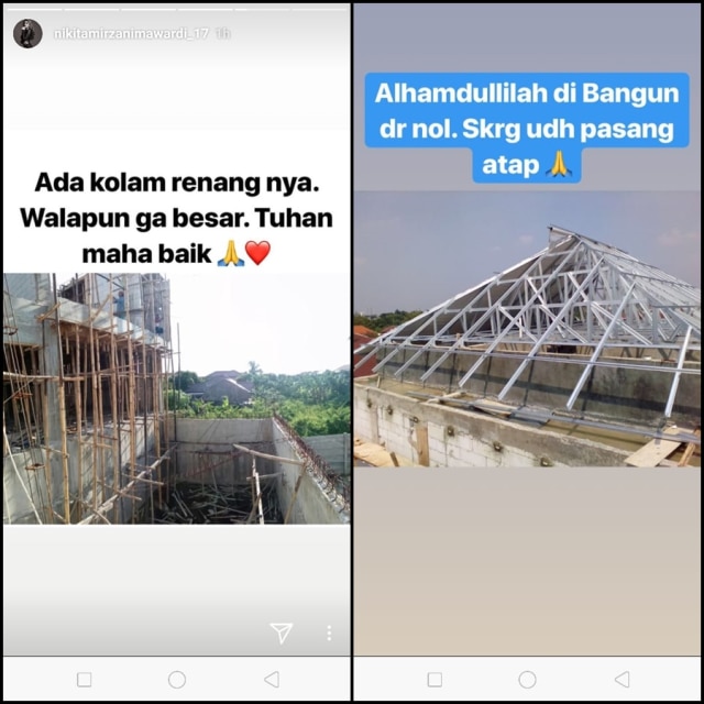 Pembangunan rumah Nikita Mirzani (Foto: Instagram/ Nikita Mirzani)