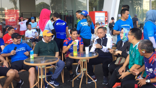 Sandi dan Zulkifli setelah joging di GBK. (Foto: Moh Fajri/kumparan)