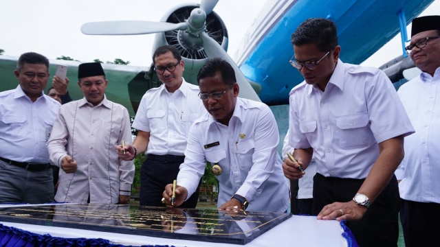 Wajah baru replika pesawat RI-001 di Aceh. (Foto: Zuhri Noviandi/kumparan)