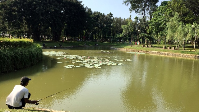 Kolam di Cattleya boleh dipancing pengunjung (Foto: Helinsa Putri/kumparan)