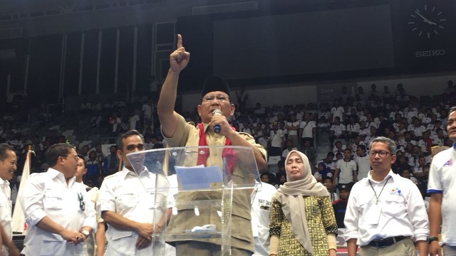 Prabowo Subianto di Istora Senayan (Foto: Fachrul Irwinsyah/kumparan)