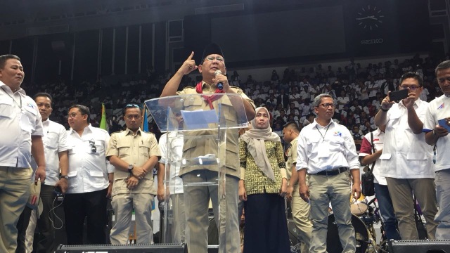 Prabowo Subianto di Istora Senayan (Foto: Fachrul Irwinsyah/kumparan)