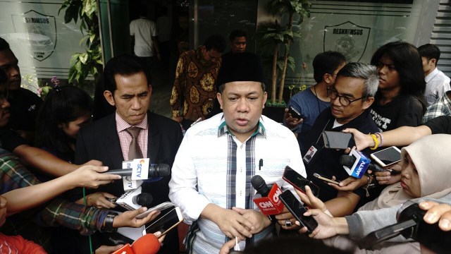 Fahri Hamzah diperiksa Polda Metro Jaya. (Foto: Helmi Afandi Abdullah/kumparan)