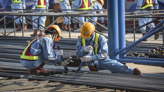 Proyek kereta cepat Jakarta-Bandung. (Foto: Antara/Aprillio Akbar)