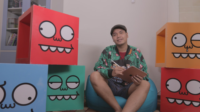 Faza 'Meonk', LINE Sticker Creator (Foto: Tommy Wahyu Utomo/kumparan)