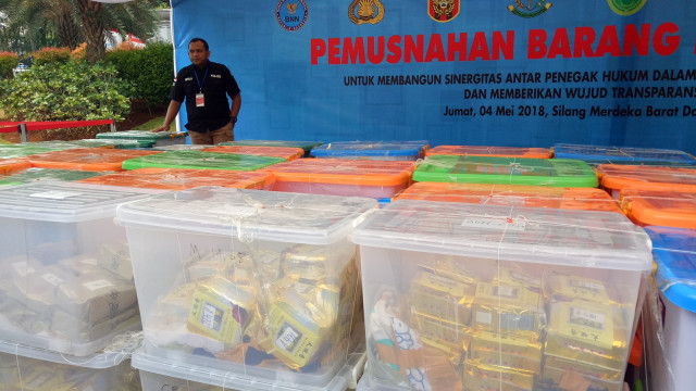 2,6 ton sabu-sabu sitaan BNN dan Polri. (Foto: Nabilla Fatiara/kumparan)