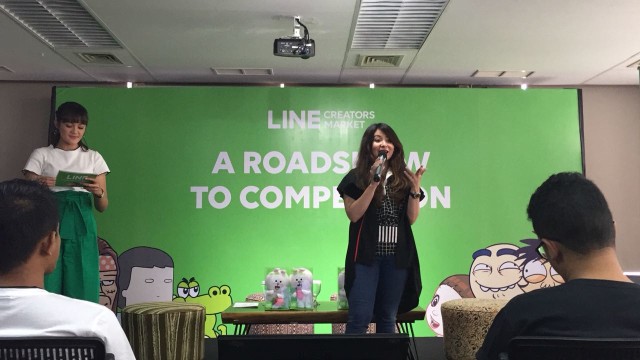 Revie Sylviana di acara LINE Creators Roadshow. (Foto: Astrid Rahadiani/kumparan)