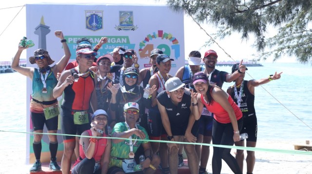 Para peserta Tidung Aquathlon. (Foto: Jafrianto/kumparan)