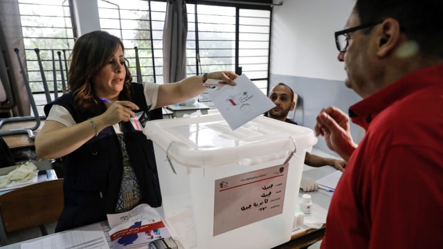Pemilu di Lebanon. (Foto: AFP/Joseph Eid)