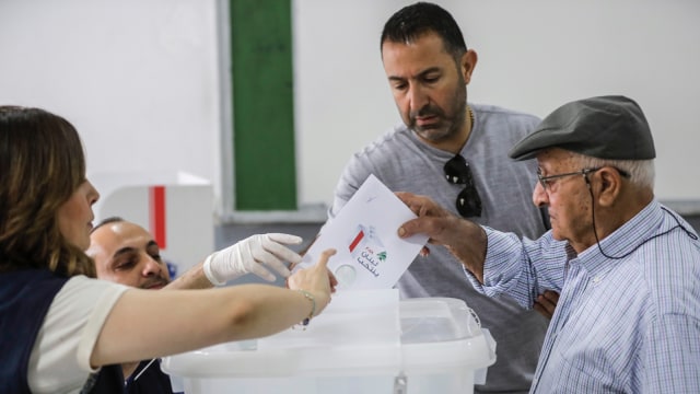 Pemilu di Lebanon. (Foto: AFP/Joseph Eid)