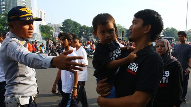 Larangan berpolitik di CFD. (Foto: Antara/Muhammad Iqbal)