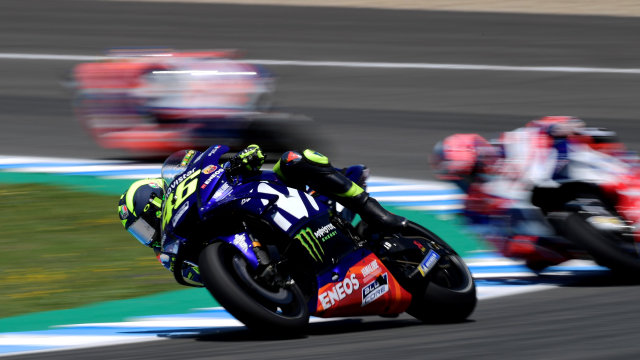 Valentino Rossi GP Spanyol 2018. (Foto: JORGE GUERRERO / AFP)