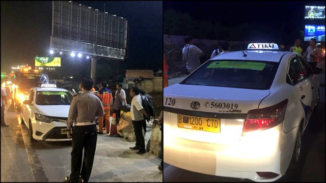 Sopir taksi ditemukan tewas di dalam taksi (Foto: Twitter @TMCPoldaMetro)