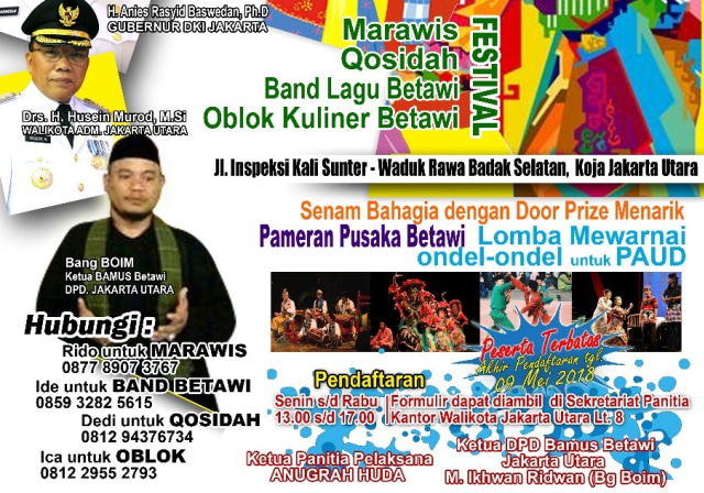 Pertunjukan Kebudayaan Betawi Akan Tumplek di Acara Betawi On Stage (BOS) (1)