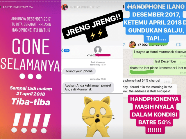 Screenshot soal ponsel suami Fitri Tropica Hilang. (Foto: Instagram @fitrop)