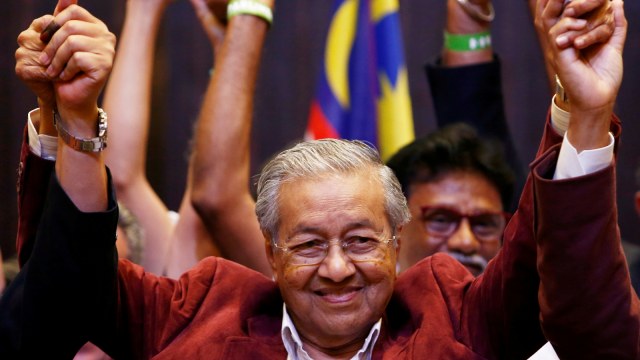 Mahathir Mohamad menangkan pemilu Malaysia. (Foto: REUTERS/Lai Seng Sin)