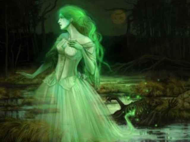 The Green Lady, Hantu berjubah hijau bertubuh separuh hewan
